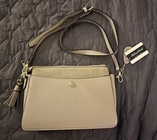New w/Tags Mellow World Sand Vegan Leather Crossbody With Adjustable Strap