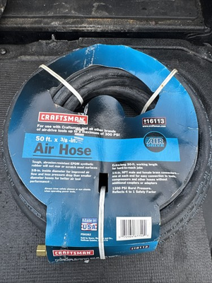 #ad Sears Craftsman USA Nos 50’ Rubber Compressor Air Hose 16113 3 8” $79.95