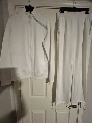 Armani Exchange Men s White 2-Piece Tracksuit Set Full Zip Jacket/Pants M