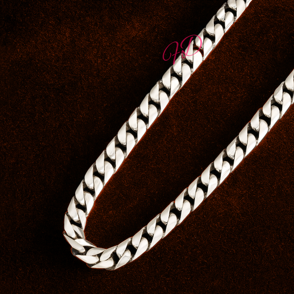 Platinum Miami Cuban Chain 950 Mens Necklace  24 Inches