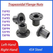 45# Steel T10-T30 Round Flange Trapezoidal Left/Right Threaded Screw Rod Use Nut