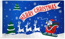 Merry Christmas 3x5ft Poly Flag Santa Winter Season's Greetings Holiday Decor