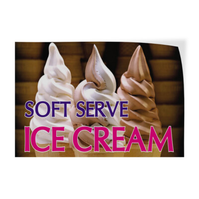 Decal Stickers Soft Serve Ice Cream Advertising Printing C Store Sign Label