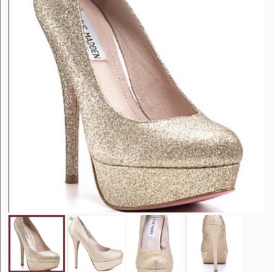 steve madden gold sparkly heels
