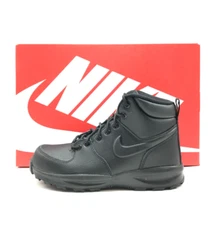 *NEW* Youth Grade-School Nike Manoa J Leather Boots Triple Black (BQ5372 001) 👍