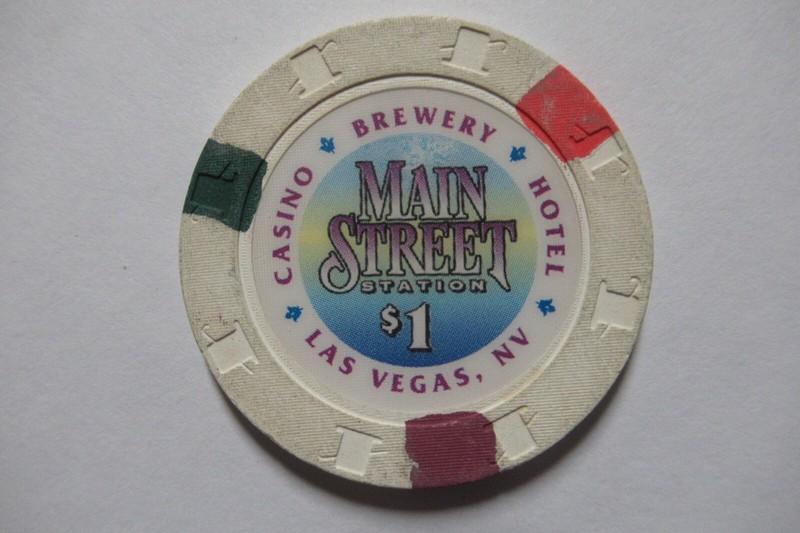 Main Street Station Hotel Casino $1 Gaming Poker Chip ~ Las Vegas, Nevada