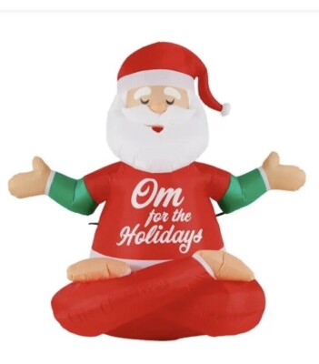 5 ft. Yoga Santa Claus Inflatable Zen Meditative Holiday Christmas