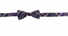  50 Ryan Seacrest Distinction Mens Purple Adjustable Plaid Silk Pre Tied Bow Tie