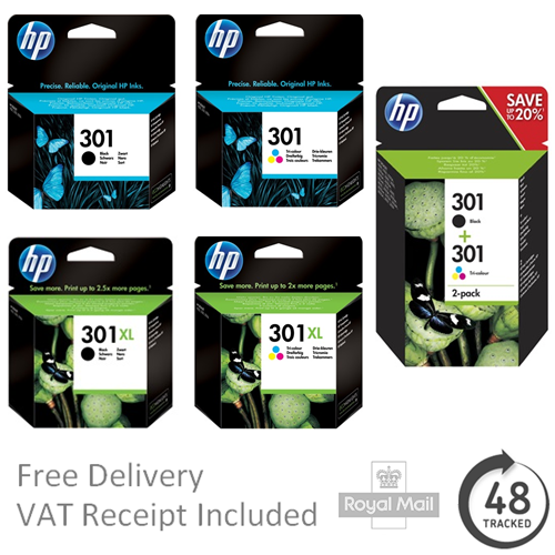 Kit 2 Original HP 301XL Ink Cartridges (Set 1 Black 1