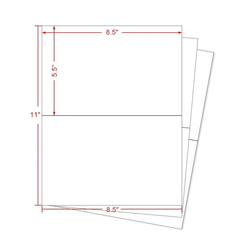 200 Premium Half Sheet Shipping Labels 8.5x5.5 Self Adhesive Blank Labels USA