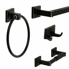 Redwood Series 4 Piece Bath Hardware Bathroom Accessory Set, Oil Rubbed Bronze
