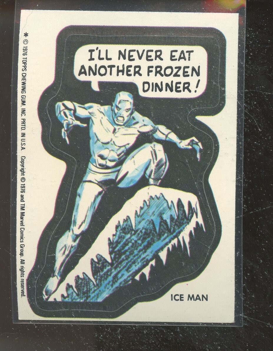 バ*ん様 TOPPS ART CARD 世界に２枚 1976 TOPPS MARVEL SUPERHERO STICKER ICEMAN NRMINT E020352 | eBay