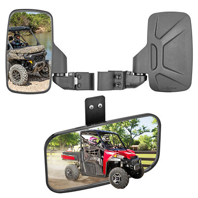 UTV Side Mirrors+Center Mirror Fits Polaris Ranger 500/570/900/1000 XP 2013-2026