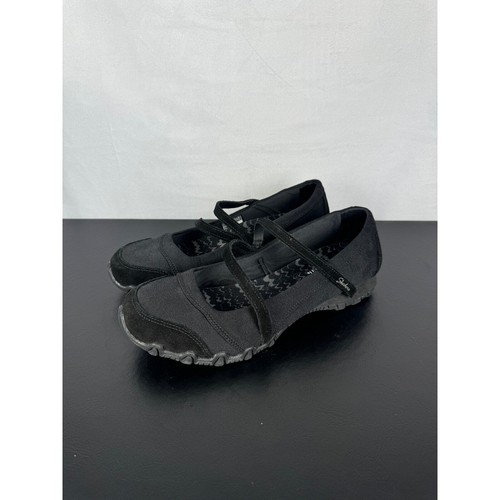 Skechers Bikers Get Up Mary Jane NEW Slip On Shoes Black Ladies Size 10