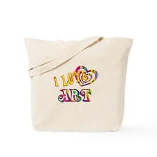CafePress I Love Art Natural Canvas Tote Bag, Cloth Shopping Bag 515150206 