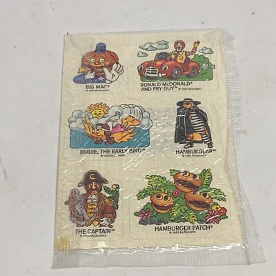 Vtg 1985 McDonaldland Sticker- Ronald McDonald, Mayor McCheese