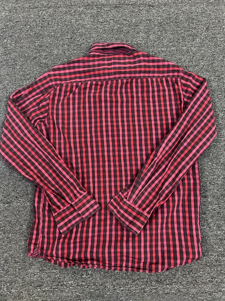 David Smith Long Sleeve Button Up Shirt Men's Check Red Size XL - Image 2 of 4