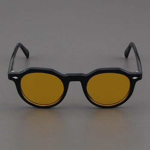 Moscot Lemtosh Sonnenbrille Herren rund Retro schwarzes Gestell polarisiert gelb Damen neu - Bild 4 von 11