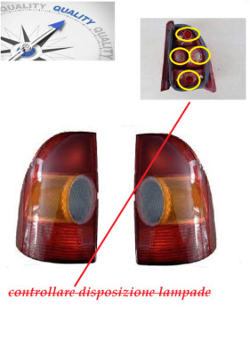 SILCAR Pair Rear Tail Lights For Fiat Roadster (1997+) – Left & Right Stop Lamps – Red Lens – OE 46519892/46519891