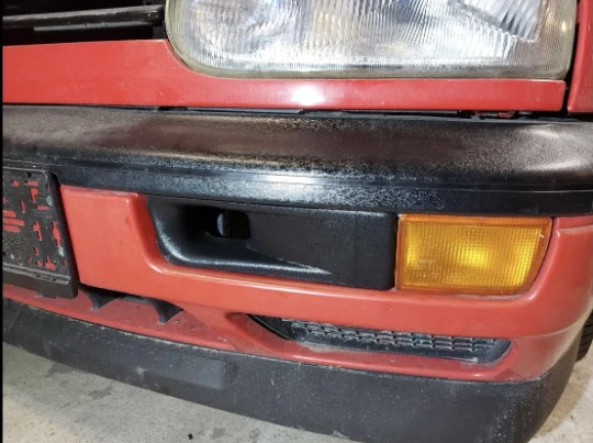 Parrilla para VW Golf 3 tomas de aire Golf III en parachoques original, parrilla superior negra GF - Imagen 2 de 4