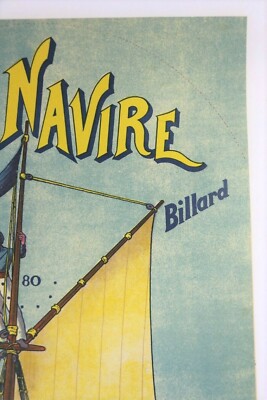 ROUL'BILLE AFFICHE JOUET ANCIEN BILLARD 1920 CHAPLIN