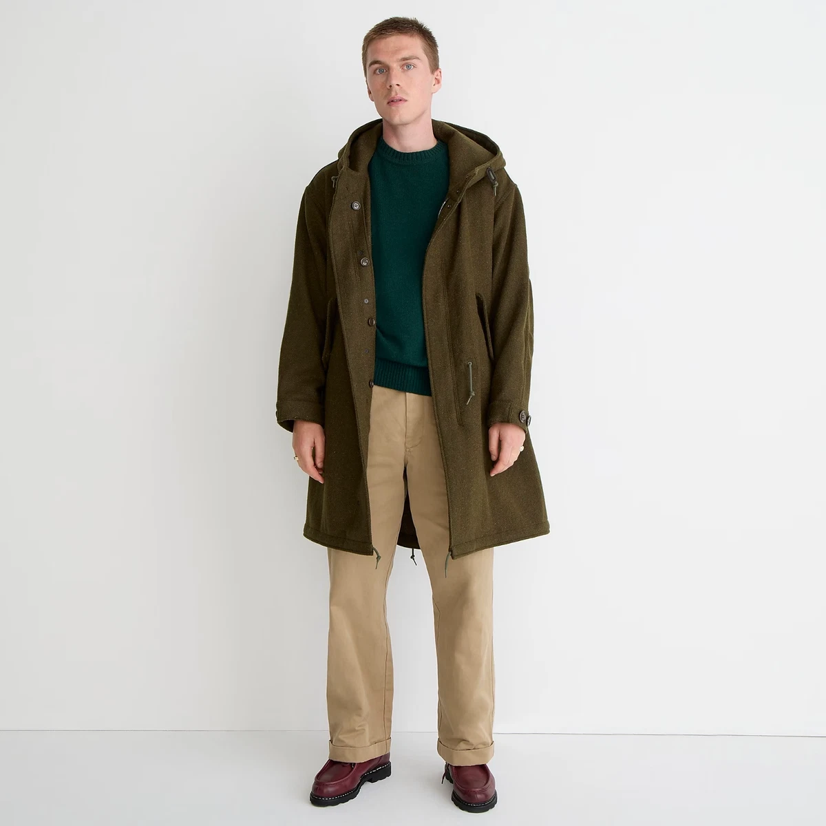 NWT - BEAMS PLUS X J.Crew mil coat in Harris Tweed cloth - Men&