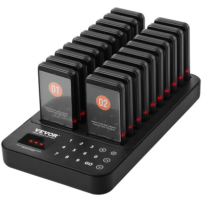 VEVOR Kabelloses Pager-System 20 Anrufbeantworter Gäste-Warteschlangenrufe