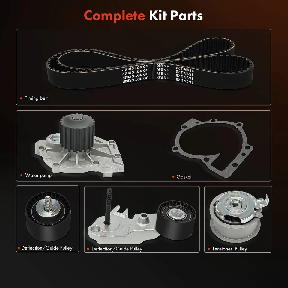 Timing Belt Kit+Water Pump for Volvo S60 S80 S90 V40 V70 V90 XC60 XC70 2013-2014 - Image 3 of 4