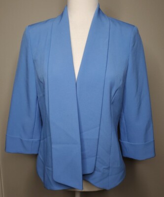 NWT Kasper Womens Size Blue Office Business Open-Front Blazer Jacket $119 