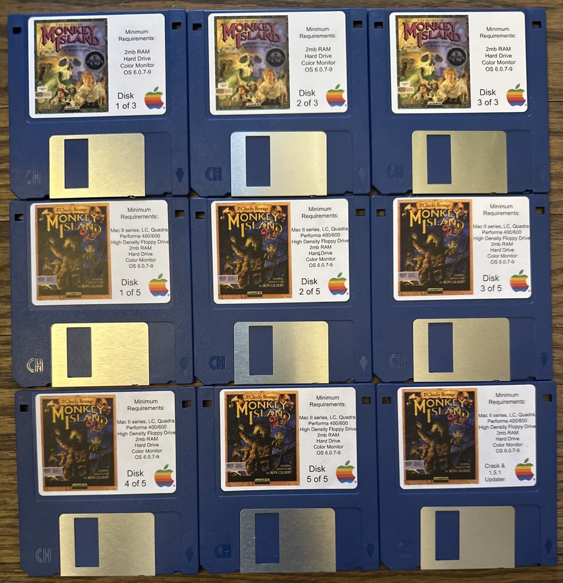 Vintage Apple Macintosh Computer Games Monkey Island 1 and 2 On