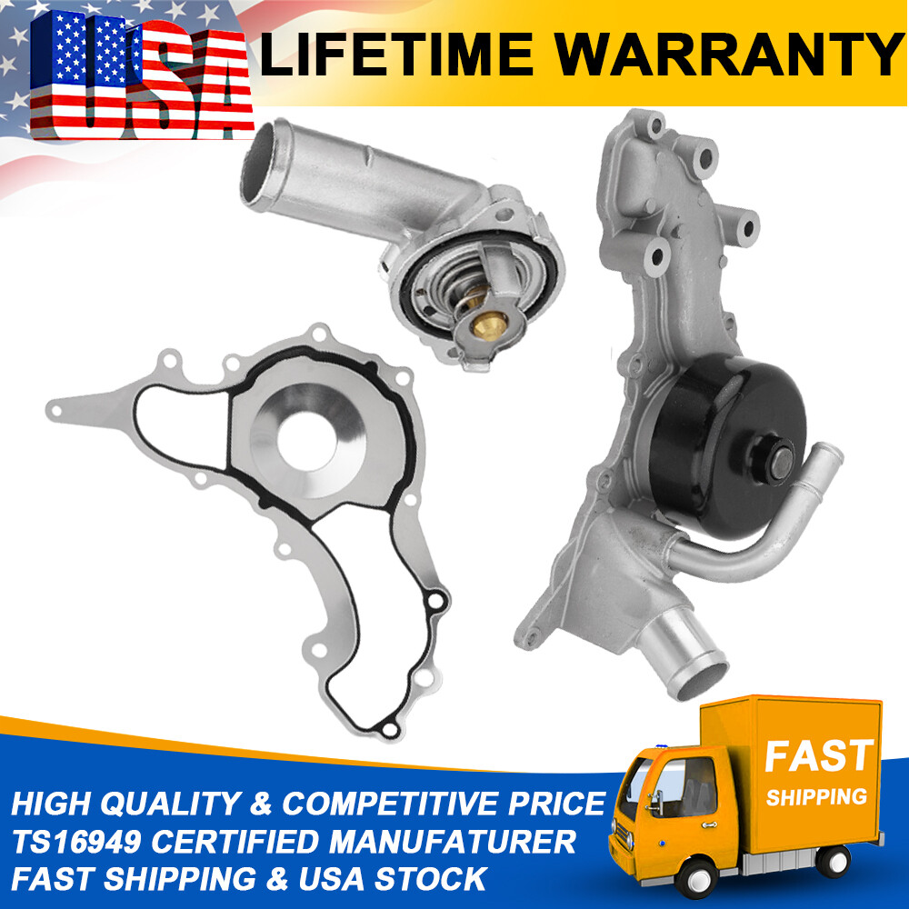 For 14-17 Maserati Ghibli 3.0 V6 Engine Cooling Water Pump w/Gasket & Thermostat