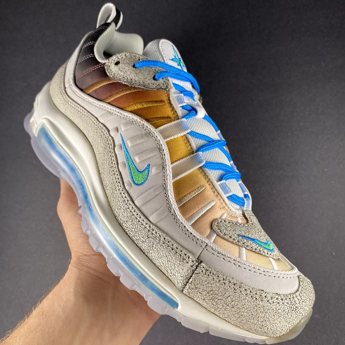 Mens Size 8 - Nike Air Max 98 OA GS Vast Grey/Electro Green Sneakers CI1502-001