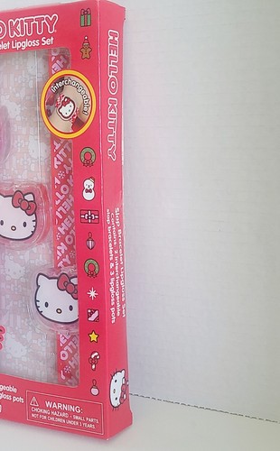 HELLO KITTY Slap Bracelet Lipgloss Set Rare NIB - Picture 3 of 7