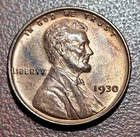 1930 Lincoln Wheat Cent R&B, Mostly Red BU UNC Raw 1930s Wheat Penny Coin