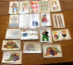 WOW! Vintage Meyercord Decal Lot #4 Bears Kitchen Flowers Fruit 18 Duro Decals