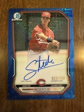 2026 Bowman Chrome Steele Hall Auto (hard signed) Blue Mojo Foil Card SP#025/150