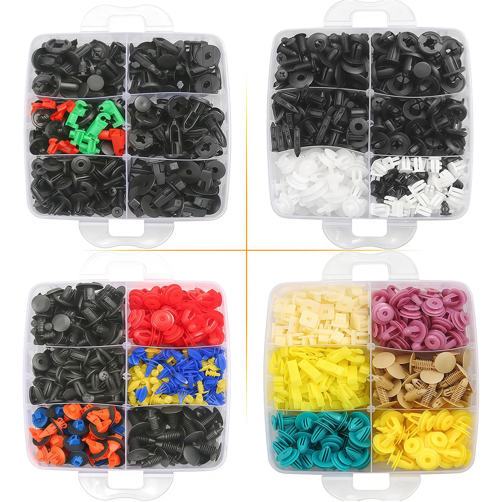 1240PCS Car Retainer Clips Auto Panel Trim Fasteners Push Pin Rivet Bumper Kit