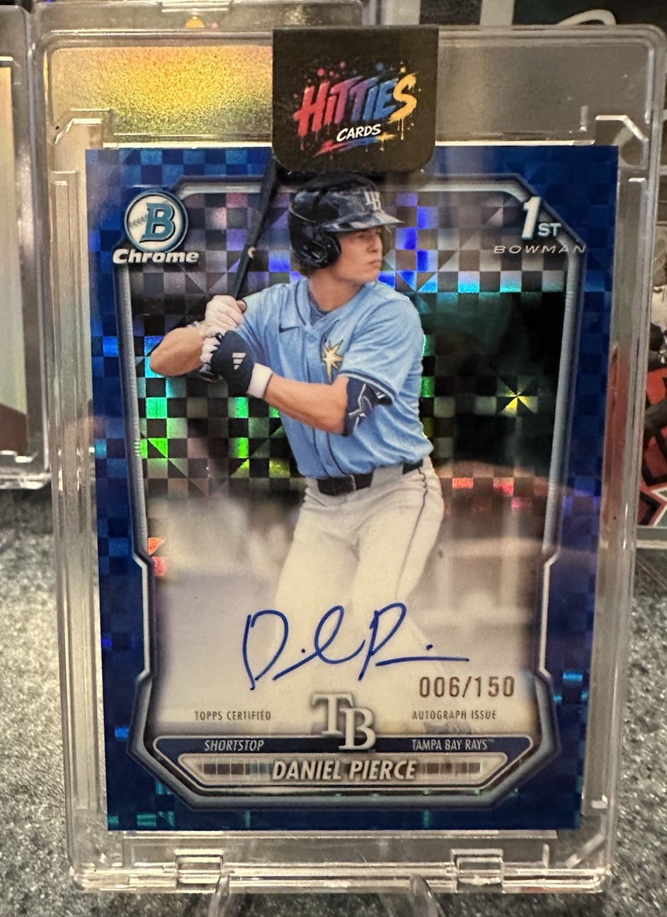 2026 Bowman Daniel Pierce Blue Xfractor Chrome 1st Auto 006/150 Rays Color Match