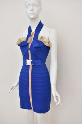CHRISTOPHER KANE CATWALK ELASTIC STRETCH DRESS CRYSTAL ZIP SS 2007