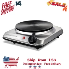 ELECTRIC COUNTERTOP SINGLE BURNER Cooktop Cast Iron Hot Plate Stove 1000W Cooker