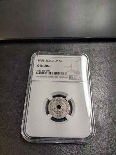 NGC 1905 Belgium 5 Cents Graded Genuine