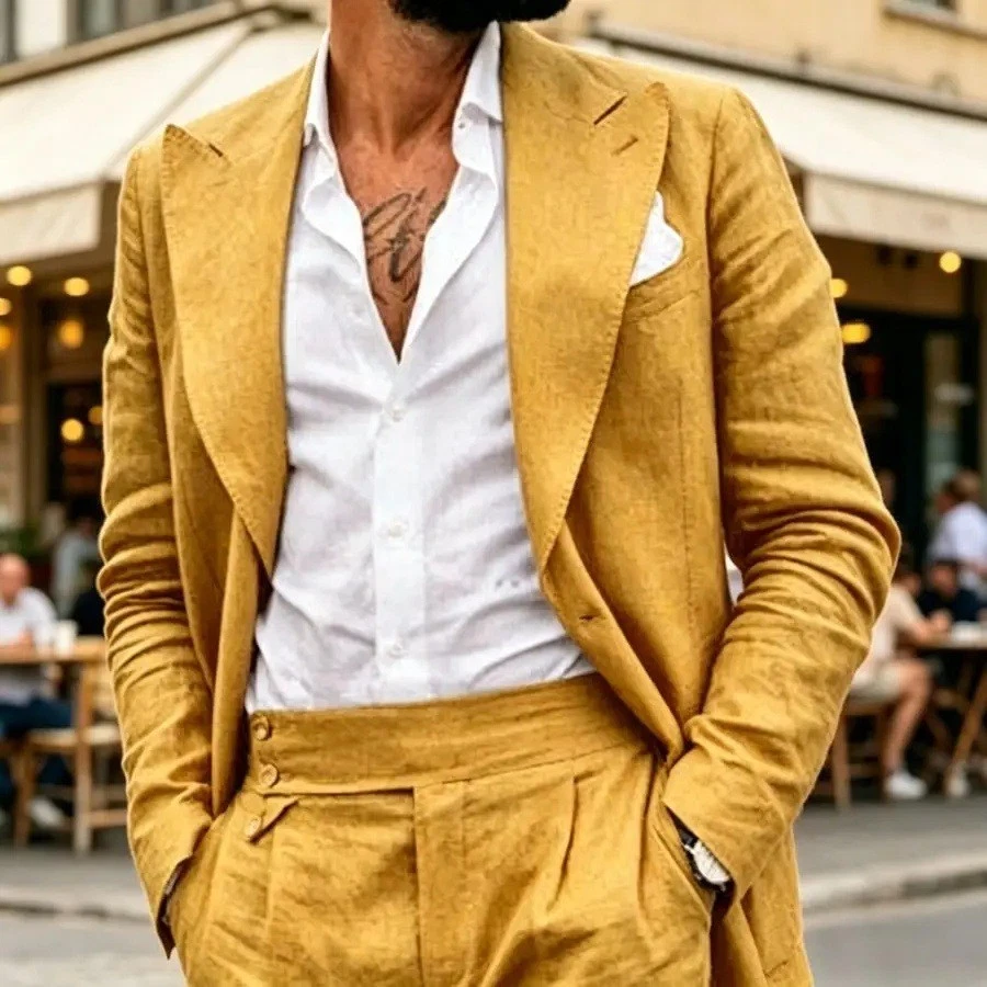 Mens Suit Set Simple Two-Piece Set