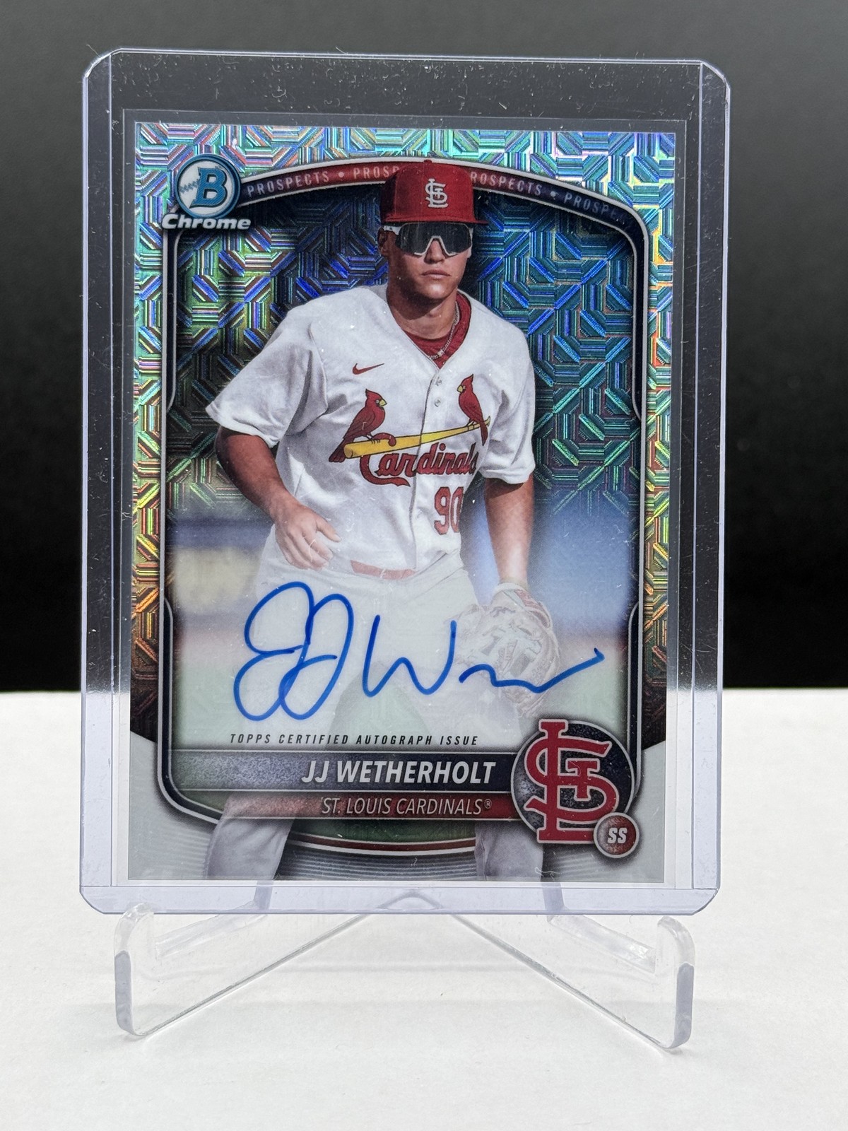 JJ Wetherholt 2025 Topps Bowman Chrome Mojo Mega Box Refractor On-Card Auto #...