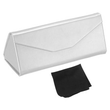 Foldable Glasses Case, Triangle Magnetic Sunglasses Case, Silver