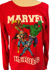 Camisa Reversible Marvel Heroes XL Roja Cómic Hulk Thor Capitán América Iron Man