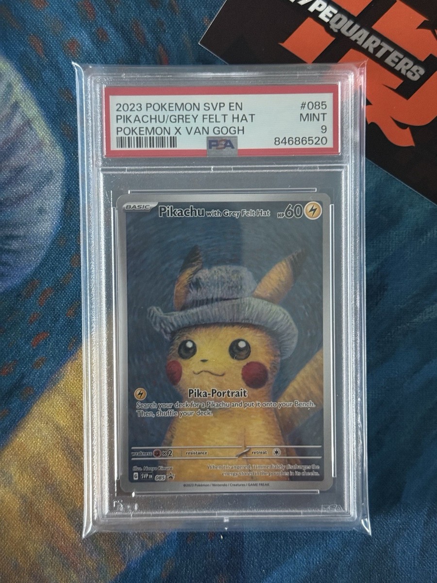 Pikachu With Grey Felt Hat Pokemon SVP 085 Promo Card x Van Gogh