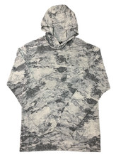 Habit Mens Small Solar Factor UPF 40 Hooded Pullover Shirt Grey Camo Long Sleeve