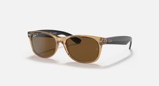 Ray-Ban New Wayfarer Bicolor Polarized Brown 55mm Sunglasses RB2132 945/57 55-18