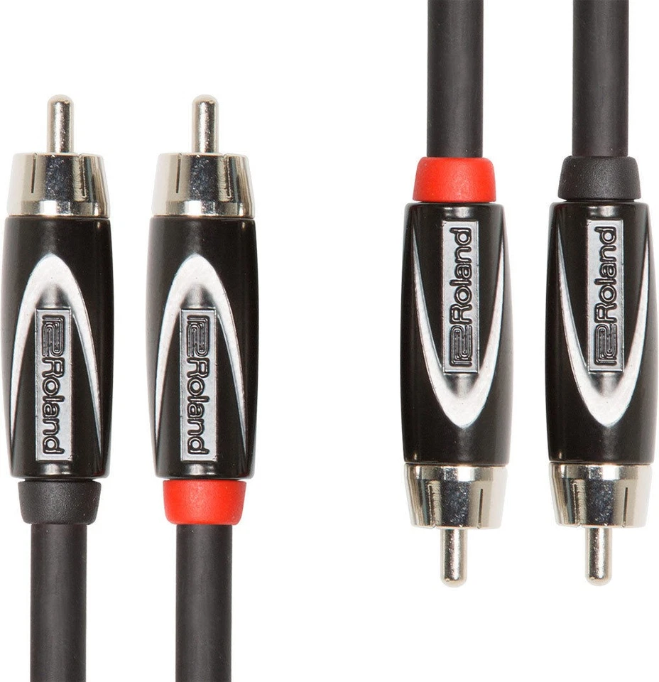 2x Roland RCC-10-2R2R Hi-Density 2X RCA to Dual RCA Jacks (10ft) Cable - Image 2 of 2