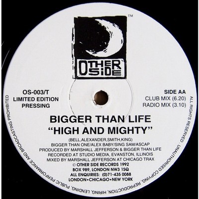 Bigger Than Life - Feel What I Feel / High An (Vinyl 12'' - 1992 - UK - Original)